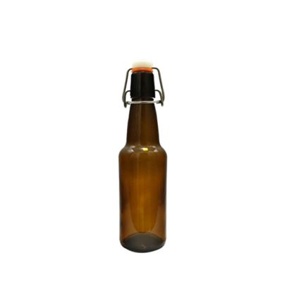 Hot Sale 330ml Home Brewing Amber Glass Beer Bottles with Airtight Wire Flip Swing Top Caps 