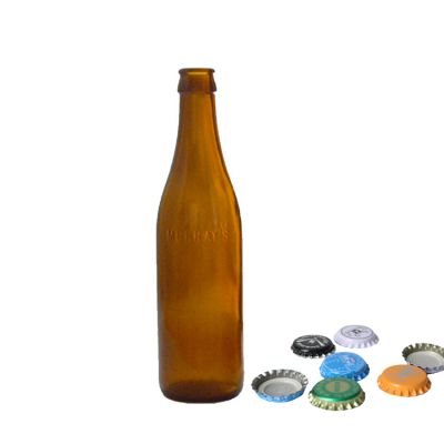 Wholesale empty 330ml amber beer glass bottle crown cap 