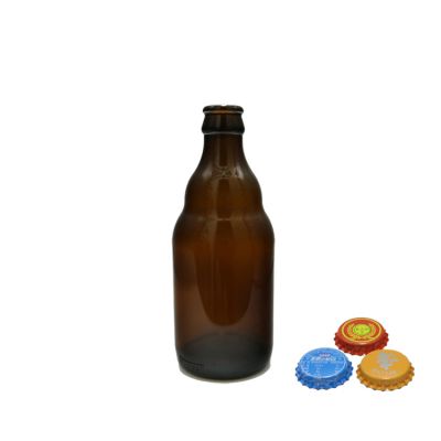 330ml dark amber steinie bottle with easy open crown cap stubby beer bottle 