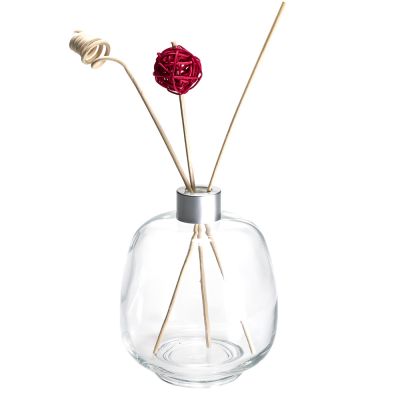 large round clear empty aroma bottle new design 600ml fragrance reed diffuserglass bottles with screw lids 