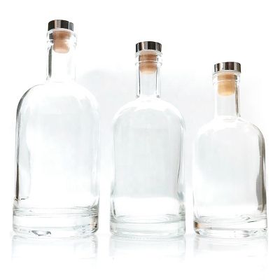 New Style 380ml 500ml 750ml Long Neck Wine Bottle Glass Whisky Bottle With Cork 