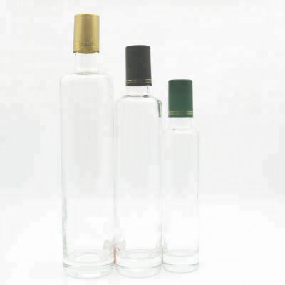 250ml 500ml 750ml Liquor Bottle Clear Round Glass Liquor Bottle 