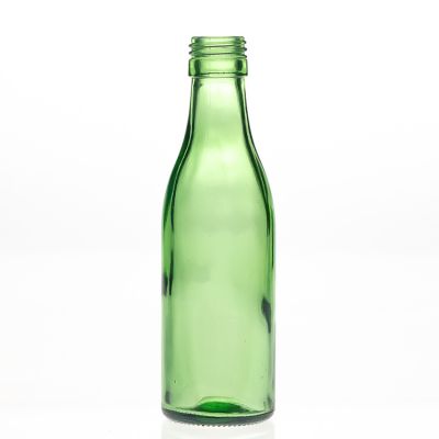 Custom Design 150ml 5oz Empty Green Soft Drinking Juice Glass Beverage Bottle with Aluminum Cap 