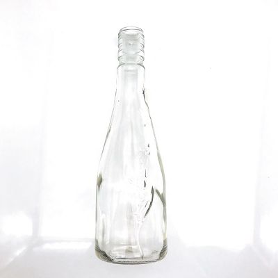 Wholesale 370ml Clear Color Glass Bottle For Liquor Wine Beer With Decal 