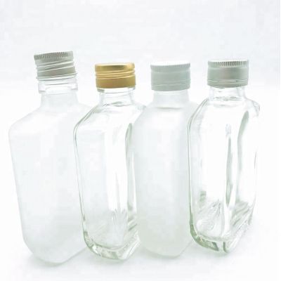 Hot Sale 100ml Clear Glass Wine Bottle With Silver Screw Cap 