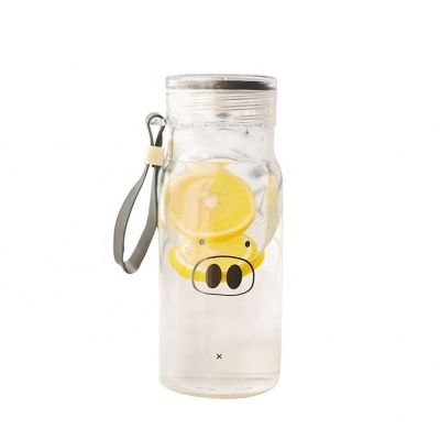 Travel water bottle kids cute drinking glass water bottles for children 