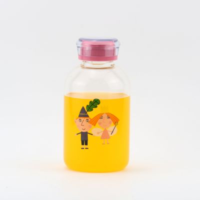 Cute Cartoon Double Wall Borosilicate Glass Water Bottle glass Cup Fruit Tea Cup Bottle