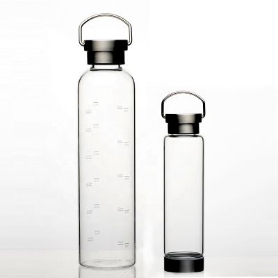 Time Mark Portable Motivational glass water bottle 