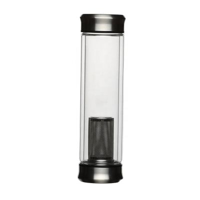 easy cleaning glass tea Infuser bottle with metal lid 