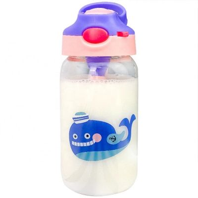Creative children adult male and female students pregnant glass water bottle with straw cartoon cute portable and handy cup 