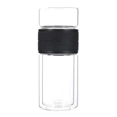 Customized 350 ml Unbreakable Clear Glass Water Bottle For Office 