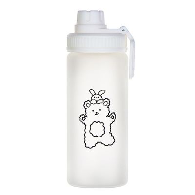 Manufacturing customize 400ml Eco Friendly Frosted Glass Water Bottle With White Colors 