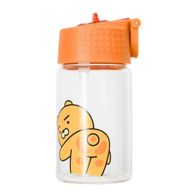 Cute peach king creative plastic portable cartoon straw glass water bottle for children pregnant women adult 