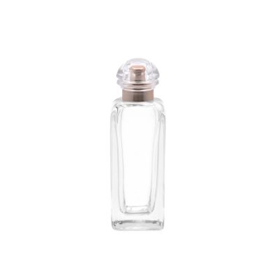 high quality 50ml square empty transparent crimp neck sprayer mist perfume oil glass bottle for perfume packaging 