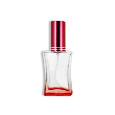 30ml empty rectangular recycle perfume bottle with red cap 