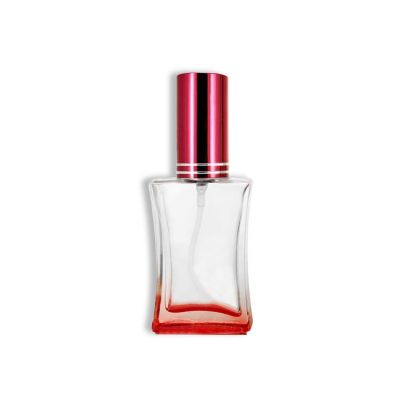 30ml empty rectangular recycle perfume bottle with red cap 