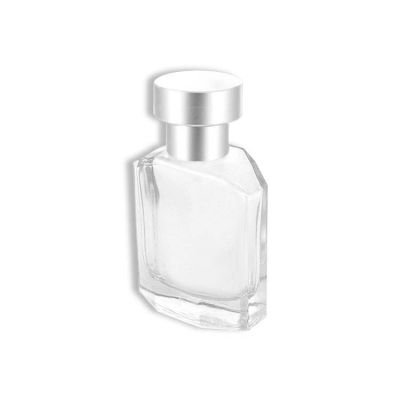 50ml small square empty glass perfume bottle with silver cap