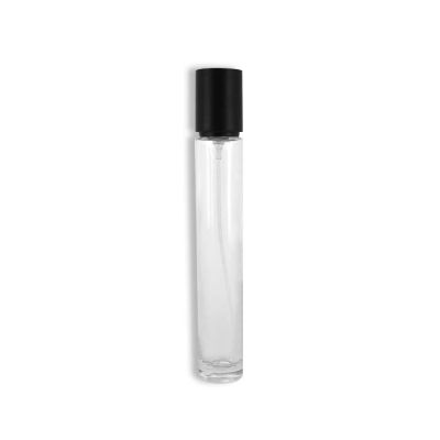 25ml mini cylindrical container for refillable perfume bottle with black cap 