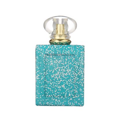 Hot sale luxury green empty square spray perfume glass bottle 100 ml 