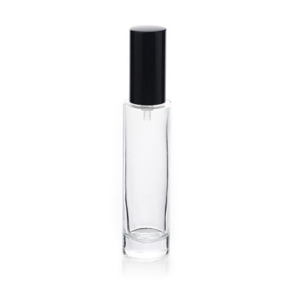 Luxury Customized Cylinder Transparent Empty 50ml Glass Perfume Bottles China With Pump Sprayer