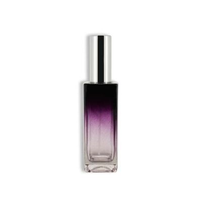60ml high quality square purple glass perfume bottle with screw cap 