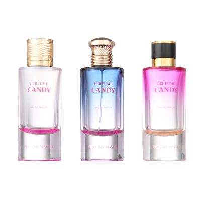 Chinese Supplier Wholesale Custom Red Gradient Coating Ladies Perfume Empty Colored Glass Bottle 