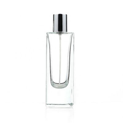 China Custom Luxury Clear Square Glass Perfume Bottle 80 ml Spray 