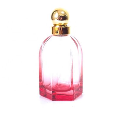 Rome Cathedral Style Hexagon Dome Design Translucent Red 80ml Antique Perfume Bottles 
