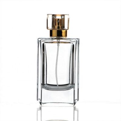 China Designer Wholesale 80ml Spray Square Glass Perfume Bottles 