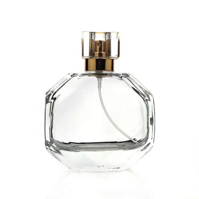 Hot Sale 100ml Clear Luxury Square Glass Perfume Bottle 