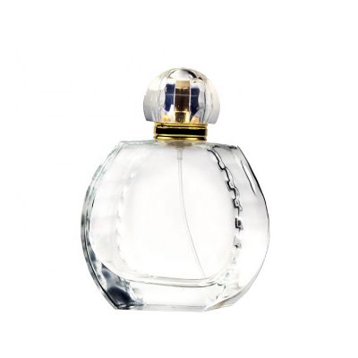 Wholesale 120ml Flat Round Clear Glass Empty Perfume Bottle
