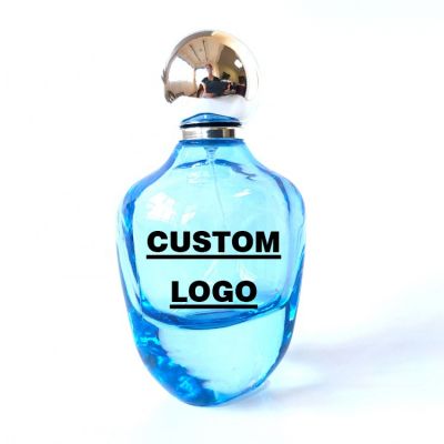 Luxury 100ml Blue Round Small Perfume Bottle In A Box 