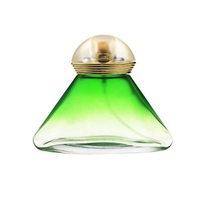 High End 100ml Green Spray Fragrance Glass Bottle Luxury Pyramid Perfume Bottle 