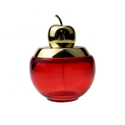 Custom Luxury 120ml Red Apple Perfume Empty Colored Glass Bottle