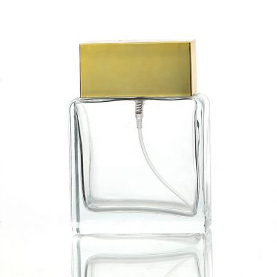 Japan Classic Fashion 125ml Square Clear Glass Perfume Bottle With Treatment