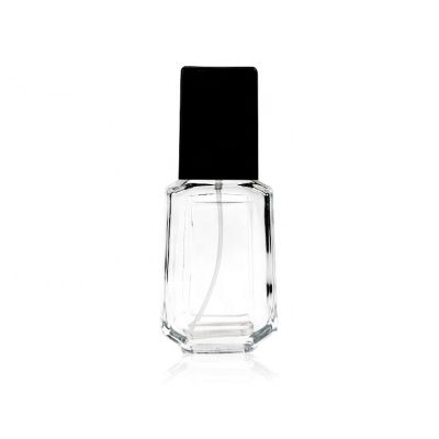 Hot Sale High Quality Square Clear Empty 100ml Perfume Bottle With Black Cap For Men 