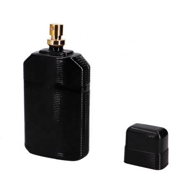 Customized 100ml Glass Men Cologne Black Bottle Perfume With Packaging