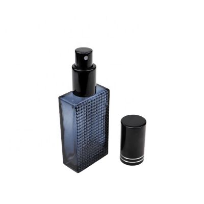 Refillable 30ml Blue Glass Spray Men Cologne Empty Perfume Bottles 