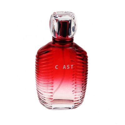 Luxury Rumba Passion Square Lovely Red Glass Perfume Bottle 100ml OEM Logo For Women 