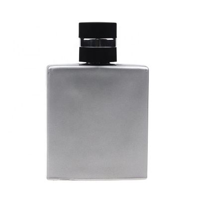 Luxury Square Sliver Glass 85ml Empty Men Cologne Perfume Spray Bottle OEM Private Label 