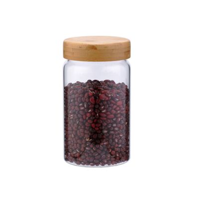 960Ml Borosilicate Glass Apothecary Jar With Screw Bamboo Lid