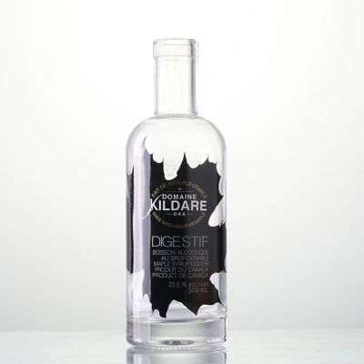 High Quality Flint 500ml 750ml Flat Flask Glass Liquor Bottle 
