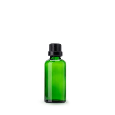 wholesale 50ml boston round green glass e liquid pretty bottle with dropper