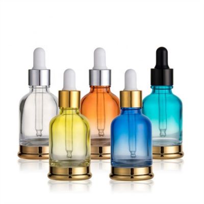 30ml clear/ blue/orange color gold bottom stand Glass dropper Bottle glass Essential bottle