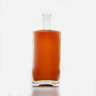 Engrave cork top special Finish High-Level White square Shape Fancy hight quality Wine 750ml Empty liquor glass bottle sale