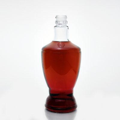 Guala cork top emboss Deboss Liquor Vodka special shape unique luxury clear wine spirit 500 ml glass bottle 