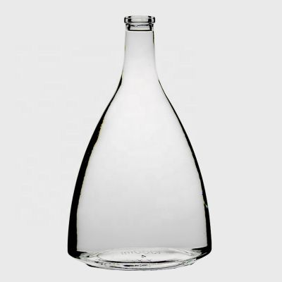 Produce Food Grade Cork Top 1l Empty Cognac Vsop 1 litre Super Flint Brandy Xo Flat Shape FDA 1l liquor 1liter Glass Bottle