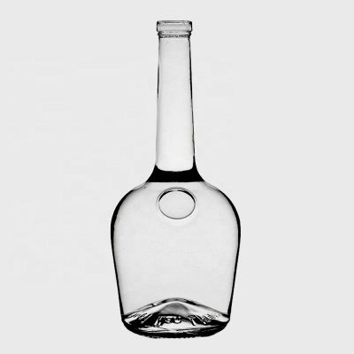 Custom Embossed Cork Top 750ml Long Neck Vodka Beverage 75cl Rum Xo Cognac Gin Tequila Decanter Crystal Glass Bottle for Alcohol 