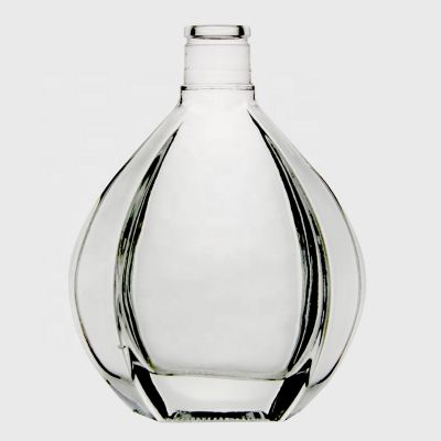 Flat Personalized Heavy Weight 70cl Xo Spirits Fashion Wooden Cork Luxury 700ml Cognac Unique Shaped Glass Liquor Bottle 