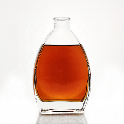 Glass Bottle Brandy 500ml Wholesale FDA Certificated Hot Sale Flat Clear XO Liquor Glass Bottles For Brandy